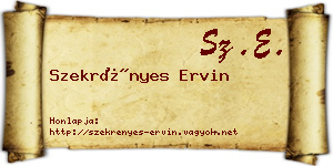 Szekrényes Ervin névjegykártya